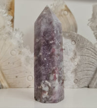 Load image into Gallery viewer, Pink Tourmaline and Lepidolite in Quartz Obelisk
