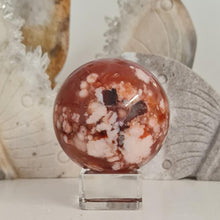 Load image into Gallery viewer, Carnelian Flower Agate Sphere

