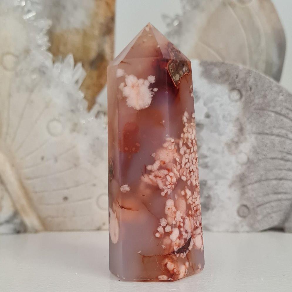 Carnelian Flower Agate Tower