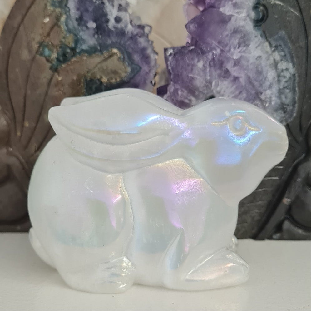 Aura Selenite Bunny
