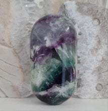 Load image into Gallery viewer, Feather Fluorite Palmstone with Rainbows
