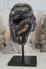 Load image into Gallery viewer, Amethyst with Stalactite Eyes on Stand
