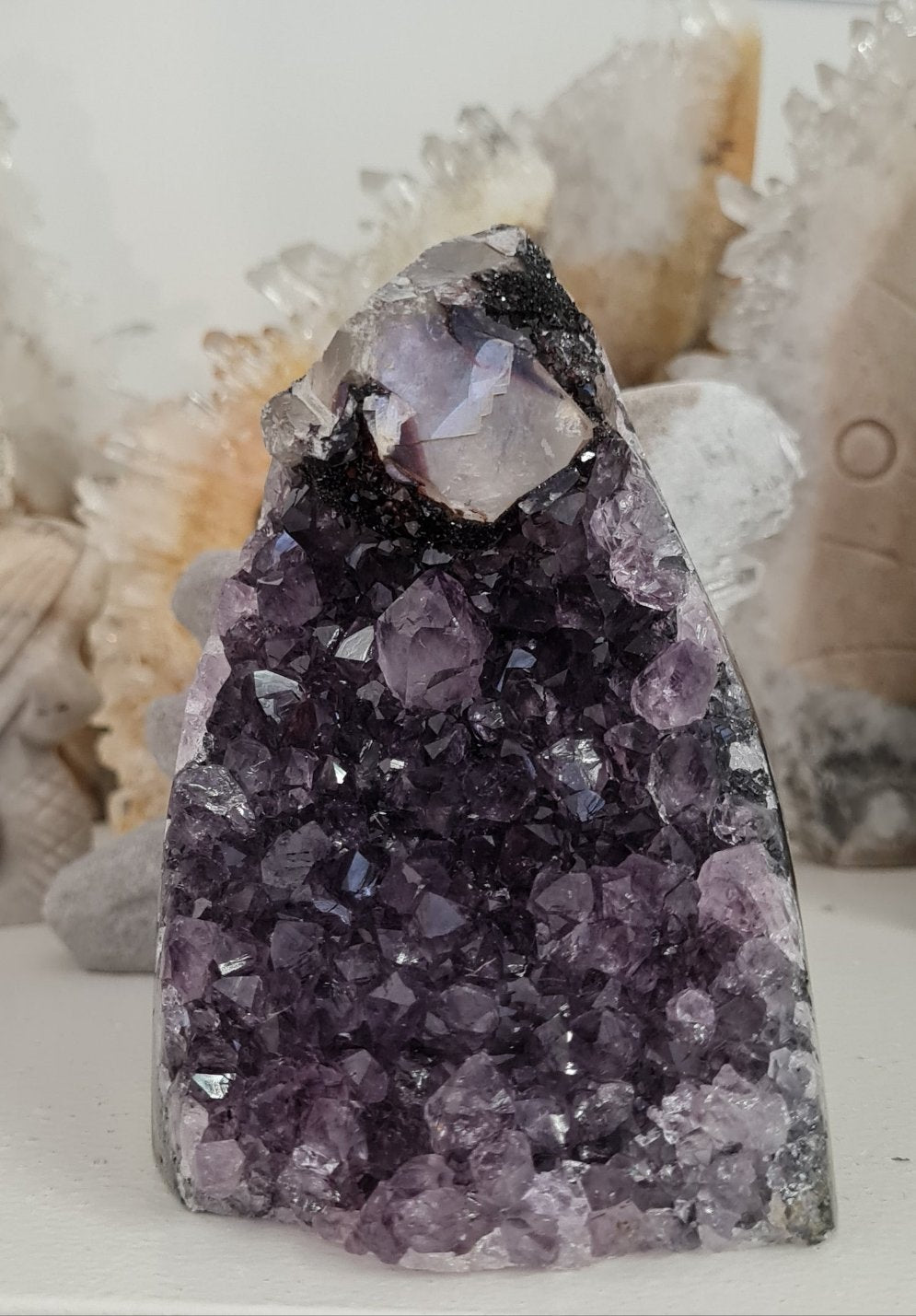 Amethyst with Calcite Inclusions – Bay Crystals