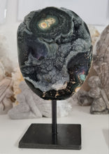 Load image into Gallery viewer, Black Galaxy Amethyst with Stalactite Eye on Stand
