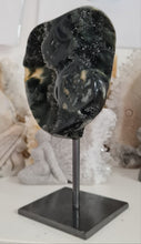 Load image into Gallery viewer, Black Galaxy Amethyst with Stalactite Eye on Stand

