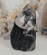 Load image into Gallery viewer, Black Galaxy Amethyst with Calcite Inclusions
