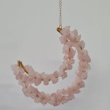 Load image into Gallery viewer, Crescent Moon Hanging - Rose Quartz
