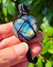 Load image into Gallery viewer, Labradorite Macrame Bracelet
