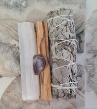 Load image into Gallery viewer, Energy Cleansing Smudge Kits - Amethyst
