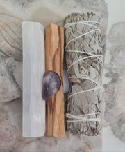 Load image into Gallery viewer, Energy Cleansing Smudge Kits - Amethyst
