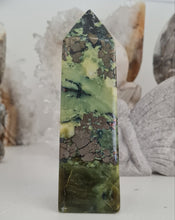 Load image into Gallery viewer, Serpentine with Pyrite Tower
