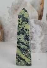 Load image into Gallery viewer, Serpentine with Pyrite Tower
