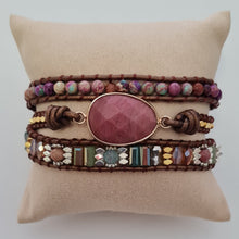 Load image into Gallery viewer, Rhodonite and Jasper Wrap Bracelet
