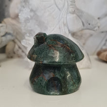 Load image into Gallery viewer, Moss Agate Mushroom House
