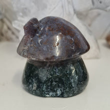 Load image into Gallery viewer, Moss Agate Mushroom House
