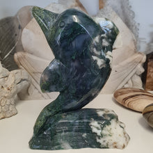 Load image into Gallery viewer, Moss Agate Dolphin
