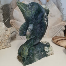 Load image into Gallery viewer, Moss Agate Dolphin
