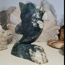 Load image into Gallery viewer, Moss Agate Dolphin
