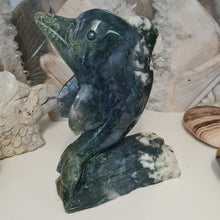 Load image into Gallery viewer, Moss Agate Dolphin
