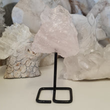 Load image into Gallery viewer, Rose Quartz Rough Stone on Stand
