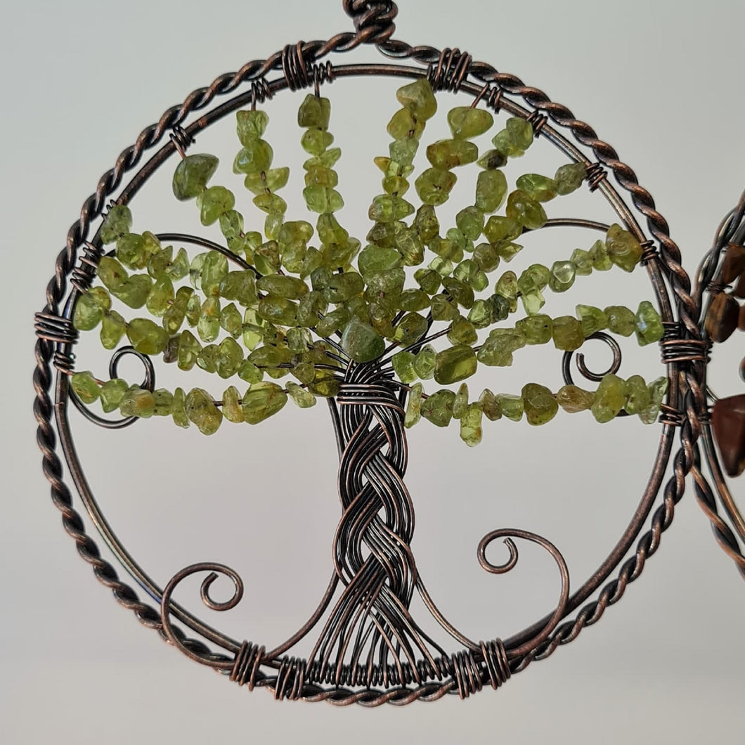 Crystal Tree of Life Wire Hanging - Peridot