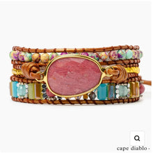 Load image into Gallery viewer, Rhodonite and Jasper Wrap Bracelet
